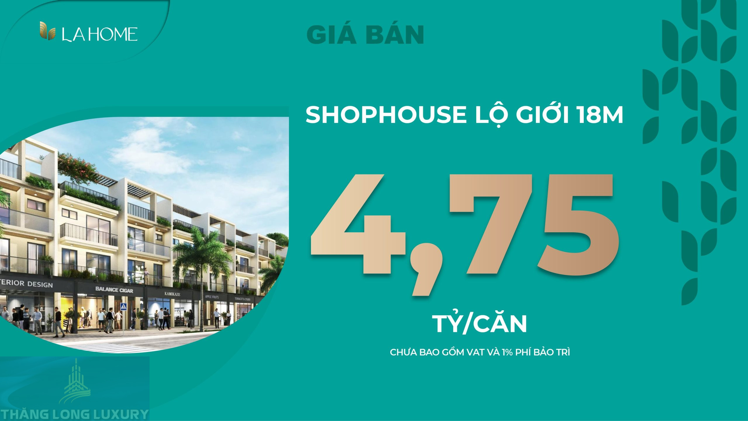 Giá Bán Shophouse La Home Long An Lộ Giới 18m Phù Hợp Mọi Túi Tiền