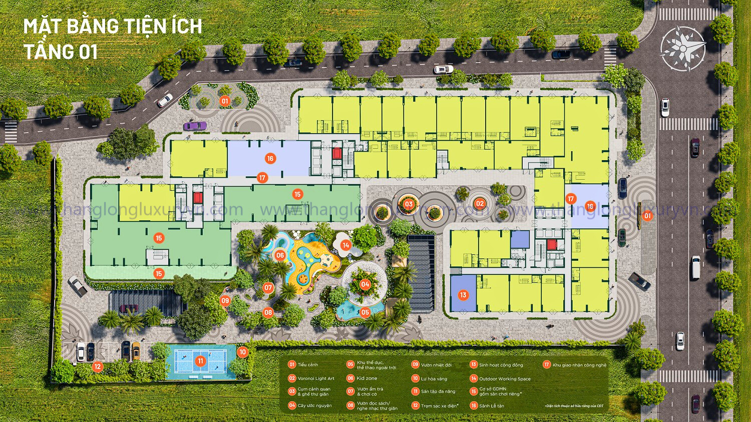 Mặt Bằng Tiện ích Happy One Mori Tầng 1