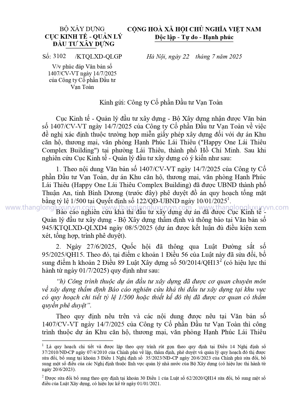 Văn Bản Miễn Gpxd Dự án Happy One Mori (1)